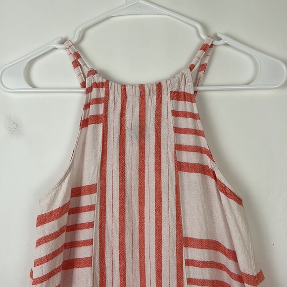 OLD NAVY linen sundress coral and white with pockets XS - Picture 9 of 12
